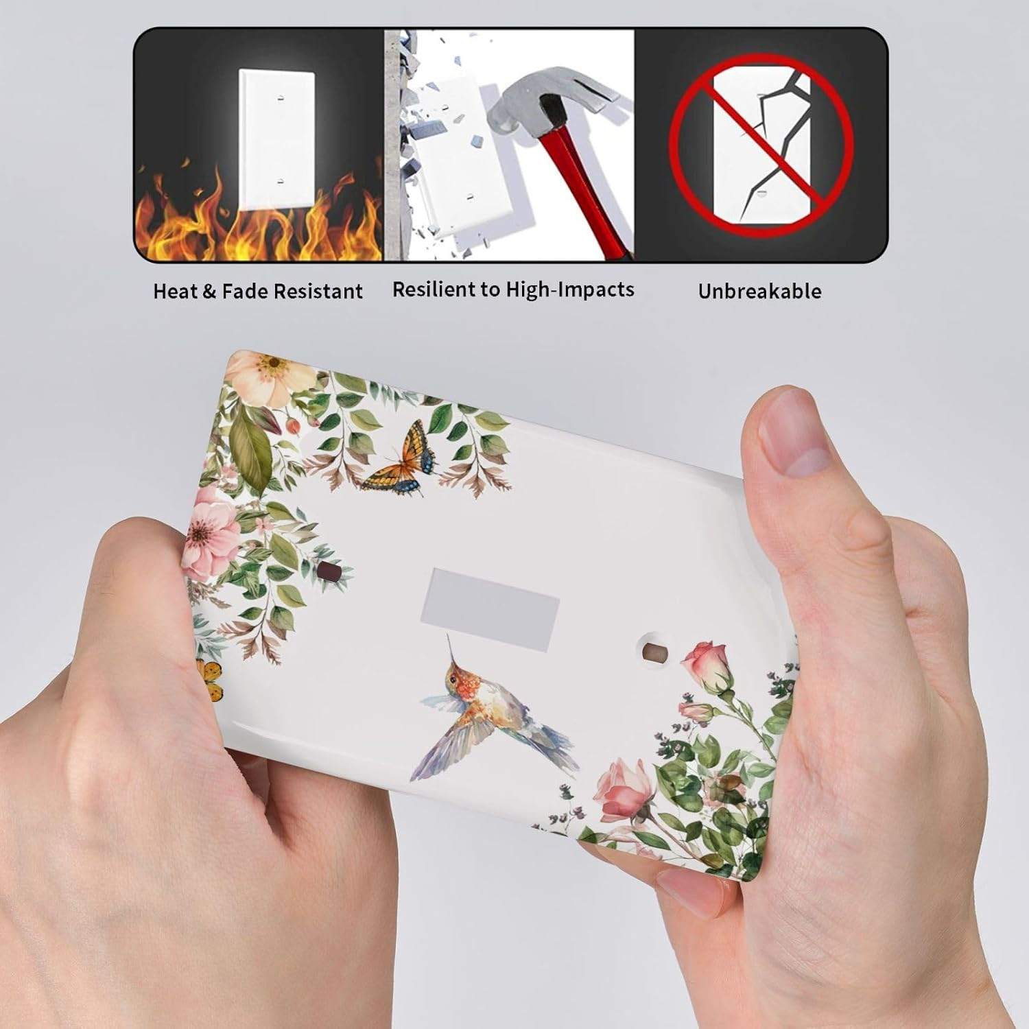 Bird Floral Green Leaves Hummingbird Single Toggle Light Switch Plates Outlet Co