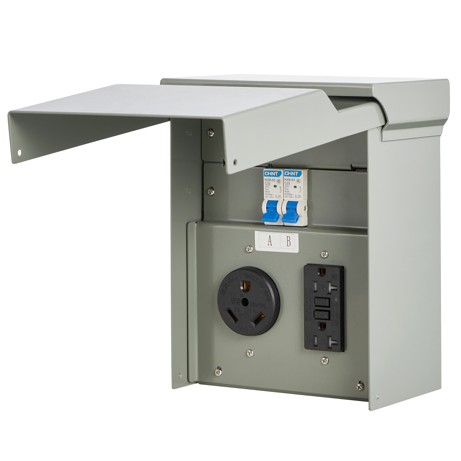 Temporary Power Outlet Panel RV Electrical Panel 20 30 Amp RV Outlet Box