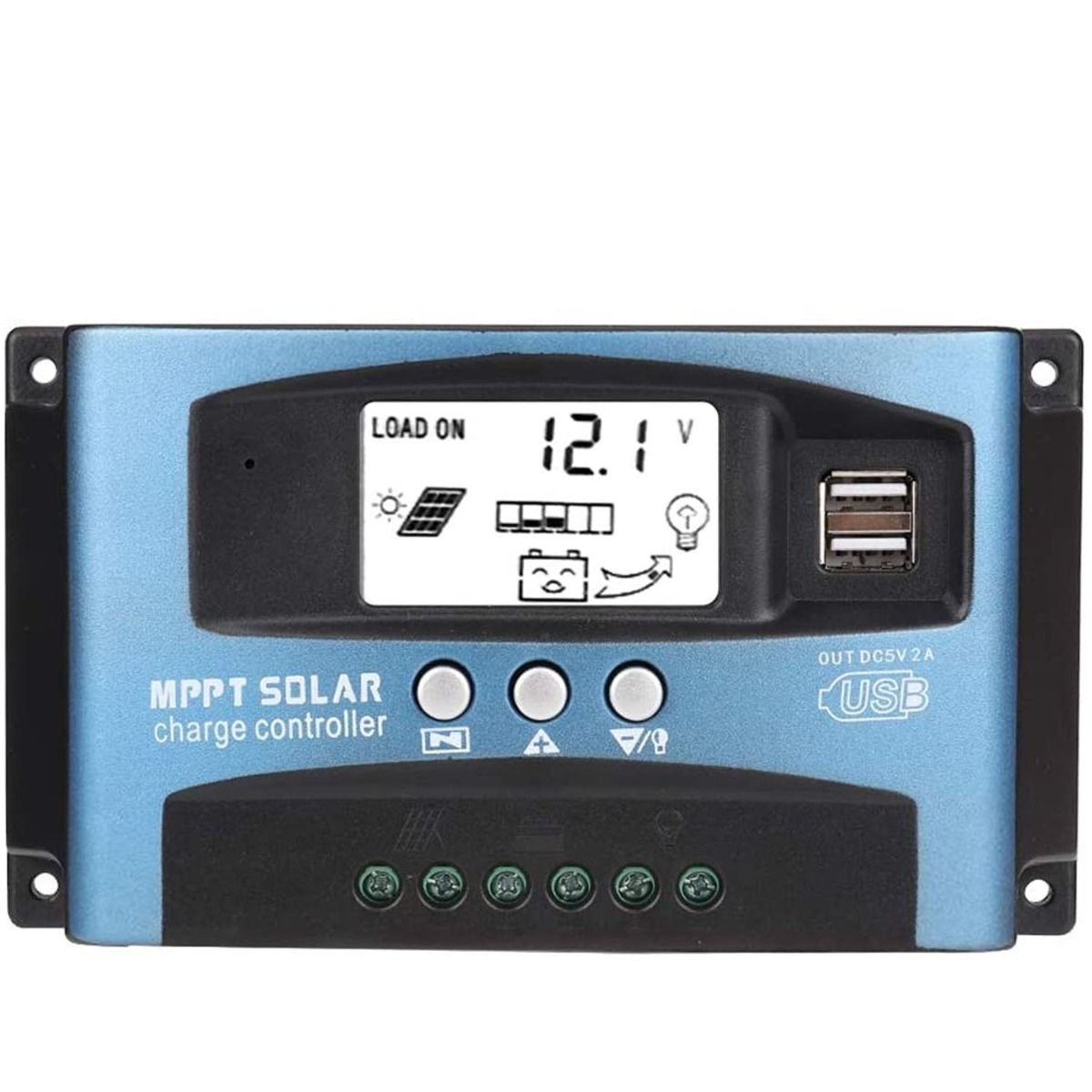 100A MPPT Solar Charge Controller for 12V 24V with Dual USB Output Option
