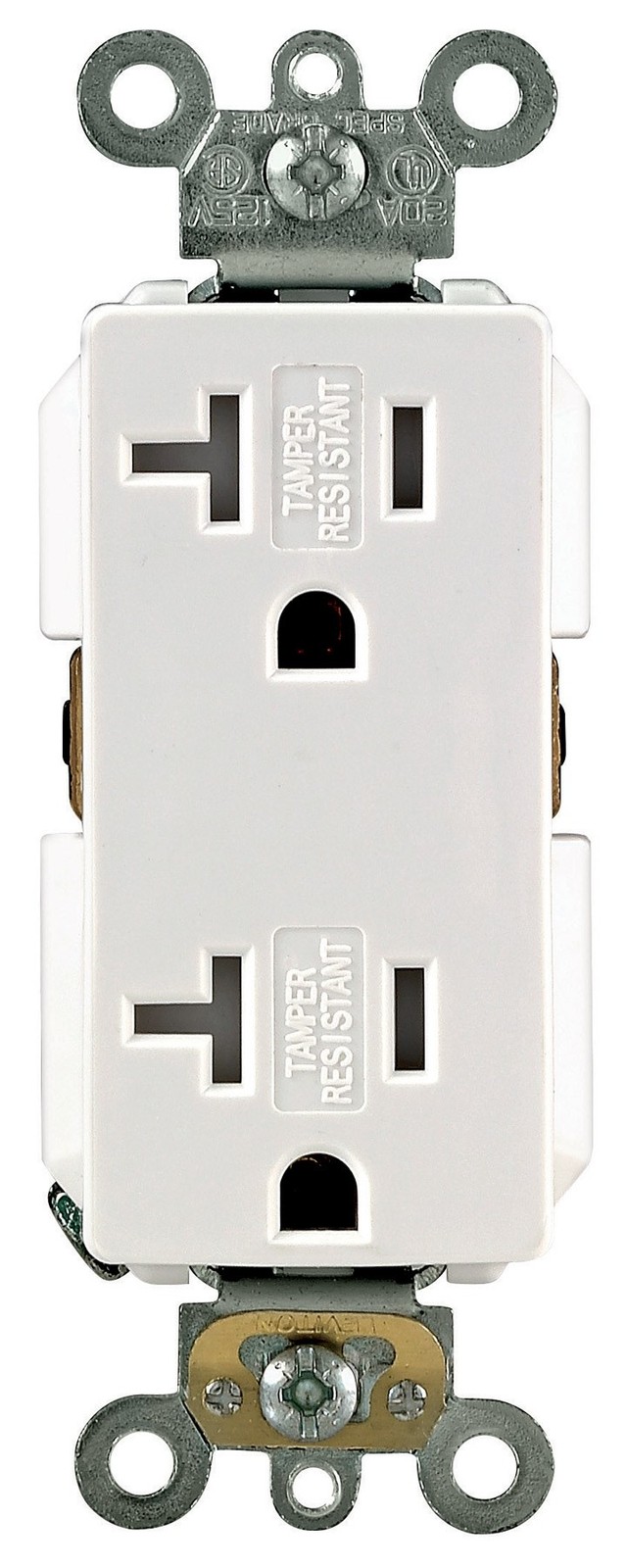 Leviton Decora Plus White Nylon 2-Pole 3-Wire Self Grounding Duplex Receptacle O
