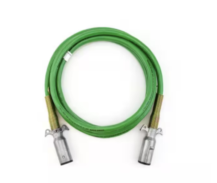 Tramec Sloan 15ft Straight Green ABS Cable 7 Way Power Line for Heavy Duty Truck