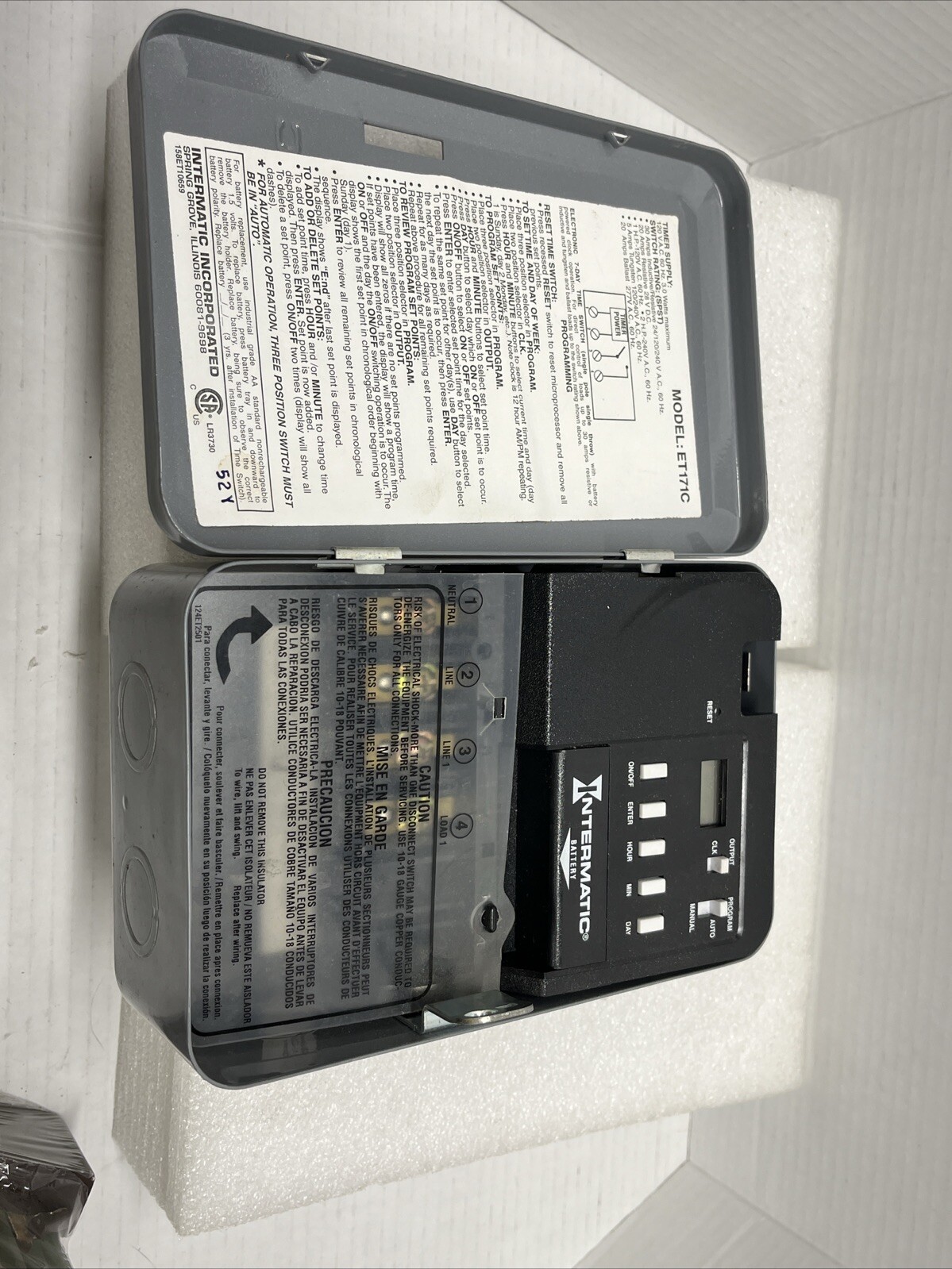 Intermatic ET171C – 7-Day Timer, Indoor Steel Case, 30 Amps – 120 Volt.