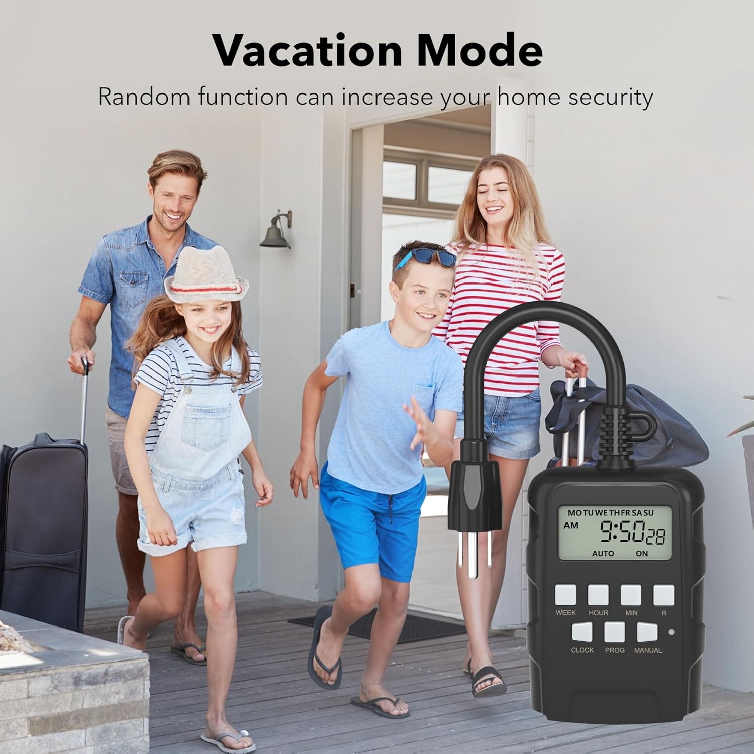 BN-LINK 7 Day Outdoor Heavy Duty Digital Programmable Timer Dual Outlet 125V AC