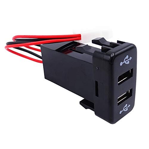Dual USB Power Socket Charger LED Power Outlet 2.1A Blue LED Light Compatible