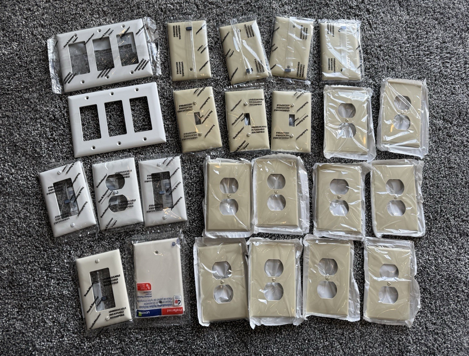 Variety of Wall Plates & Outlet Covers White, Beige Plastic Fade Resistant