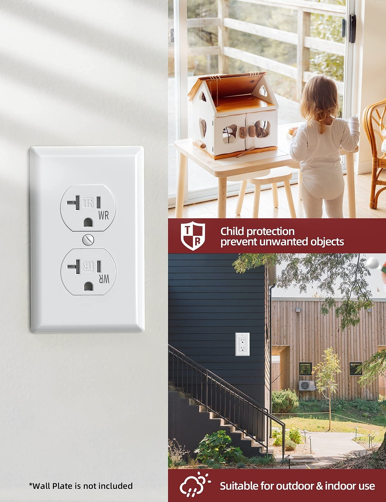 AIDA 20 Amps Outlets Duplex Electrical Receptacle Outlets,Weather Resistance …