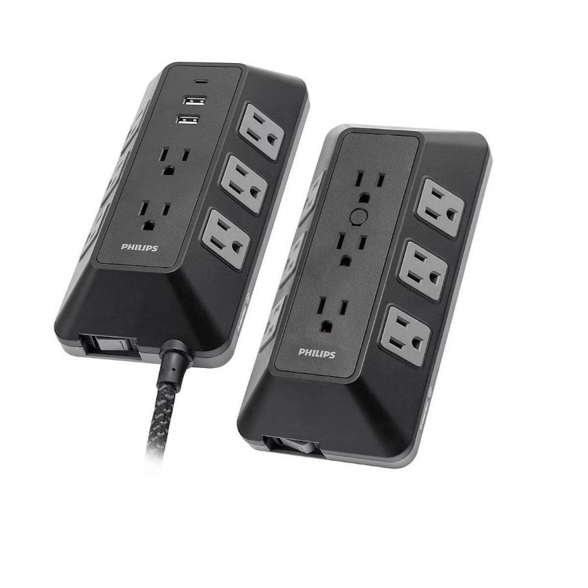 Philips 17-Outlet Surge Tap/Protector Combo Pack Black/Gray SPP9853B37