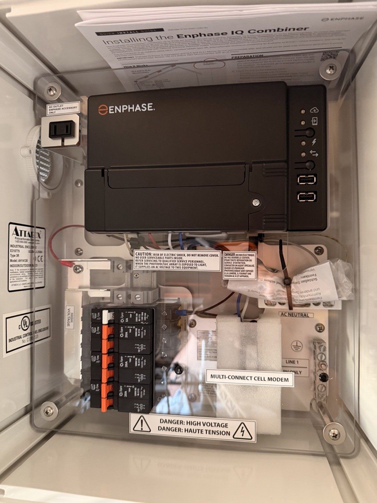 Enphase Envoy Gateway AH14126 With AC Combiner Box