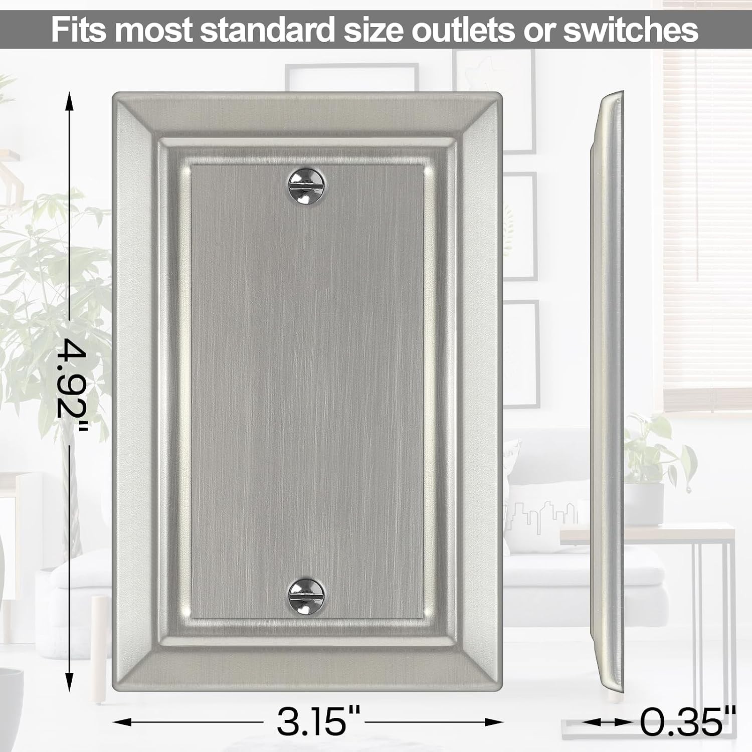 Corrosion-Resistant Brushed Nickel Outlet Covers – 4 Pack for Easy Upgrade