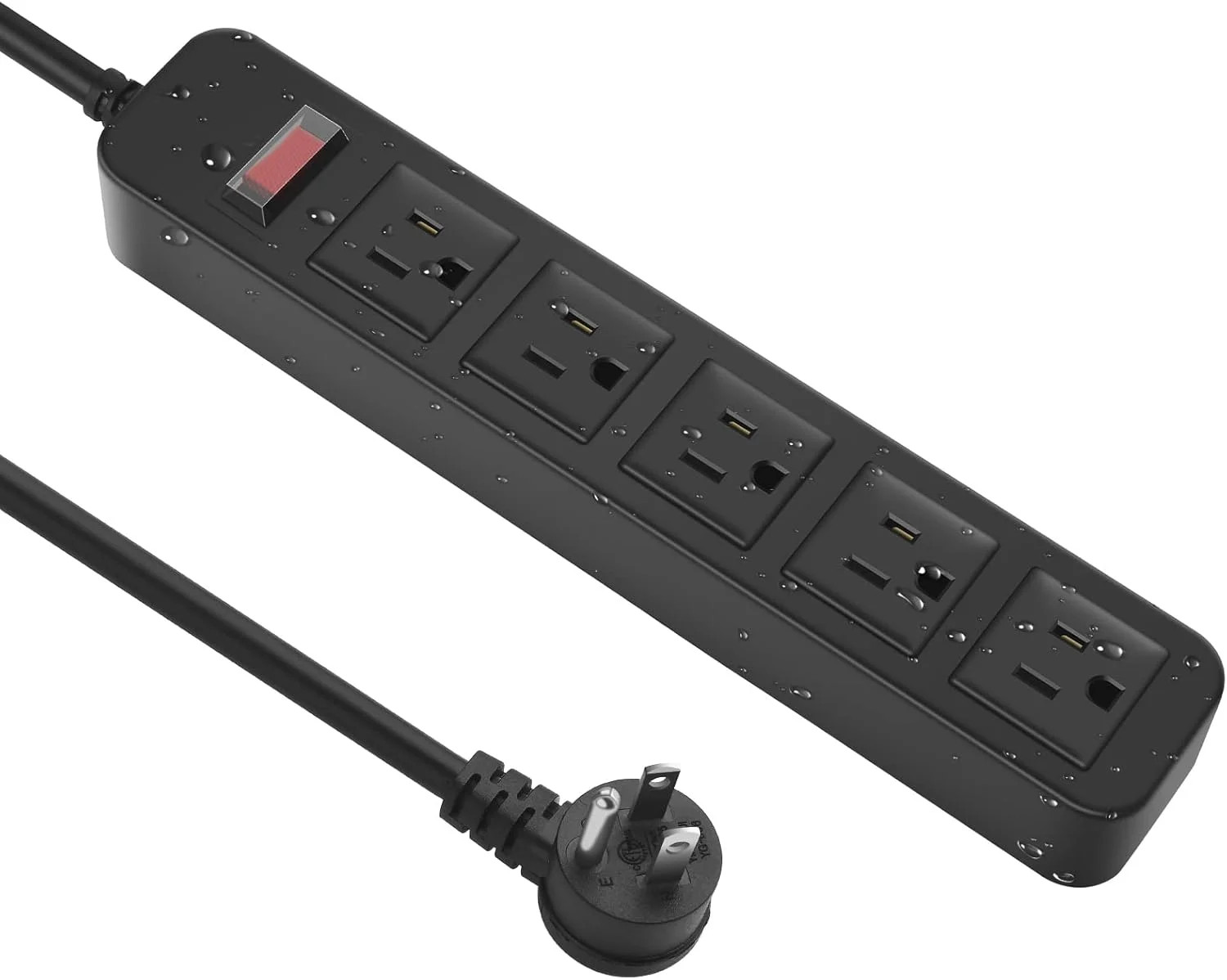 Outdoor Power Strip Waterproof with 5 Outlets, Garden Weatherproof Surge Protect
