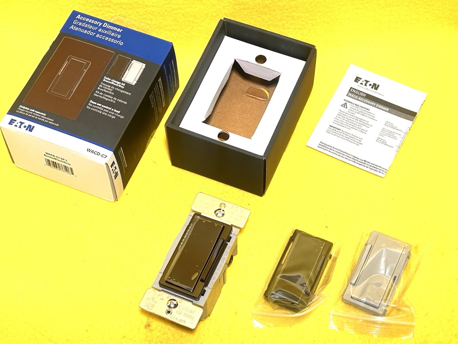 Eaton Smart 3-Way Universal WiFi Dimmer Switch Brown Black or Gray WACD-C7-SP-L