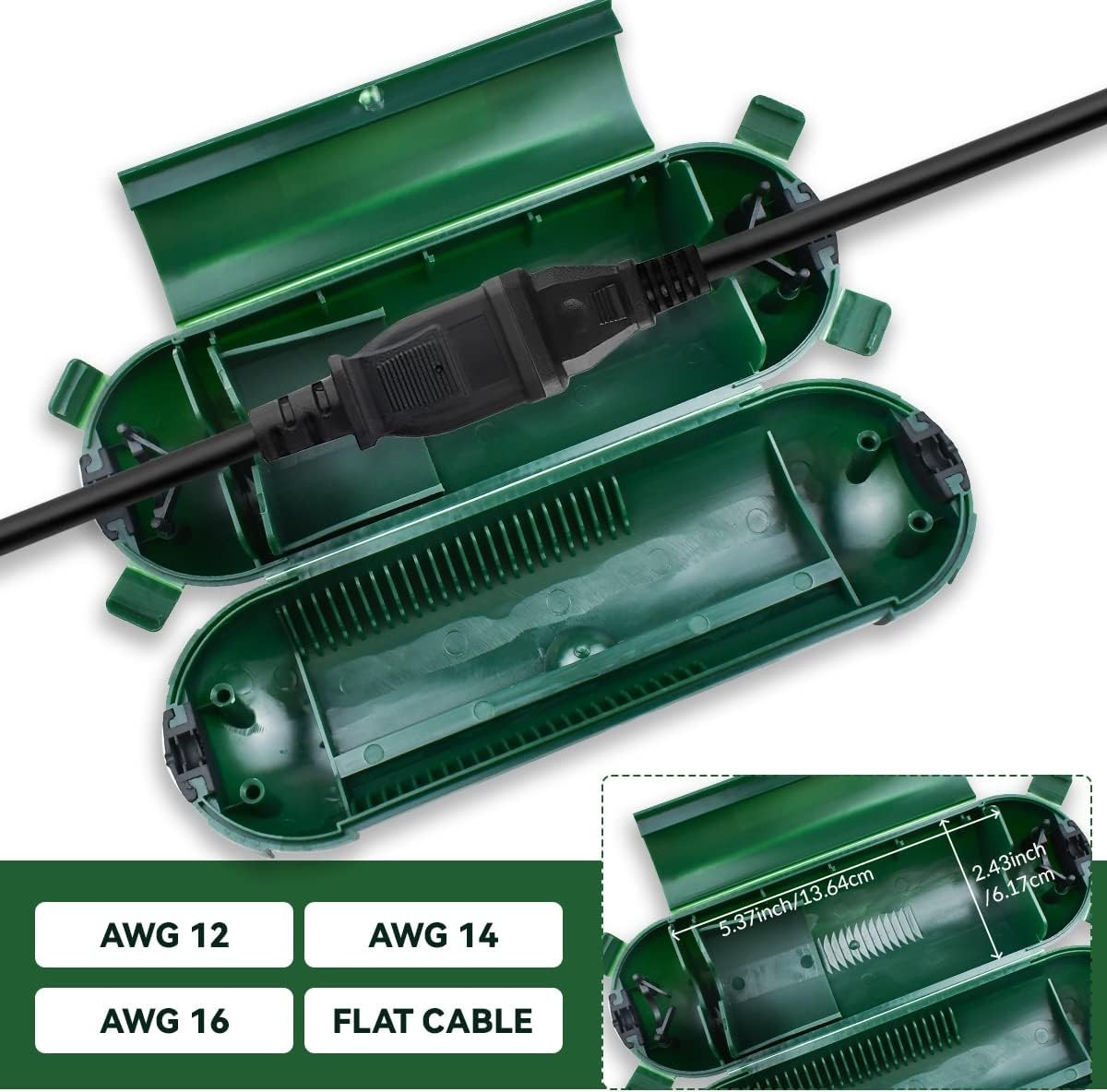 Outdoor Extension Cord Cover Waterproof Seal, Extension Cord Protector Connector
