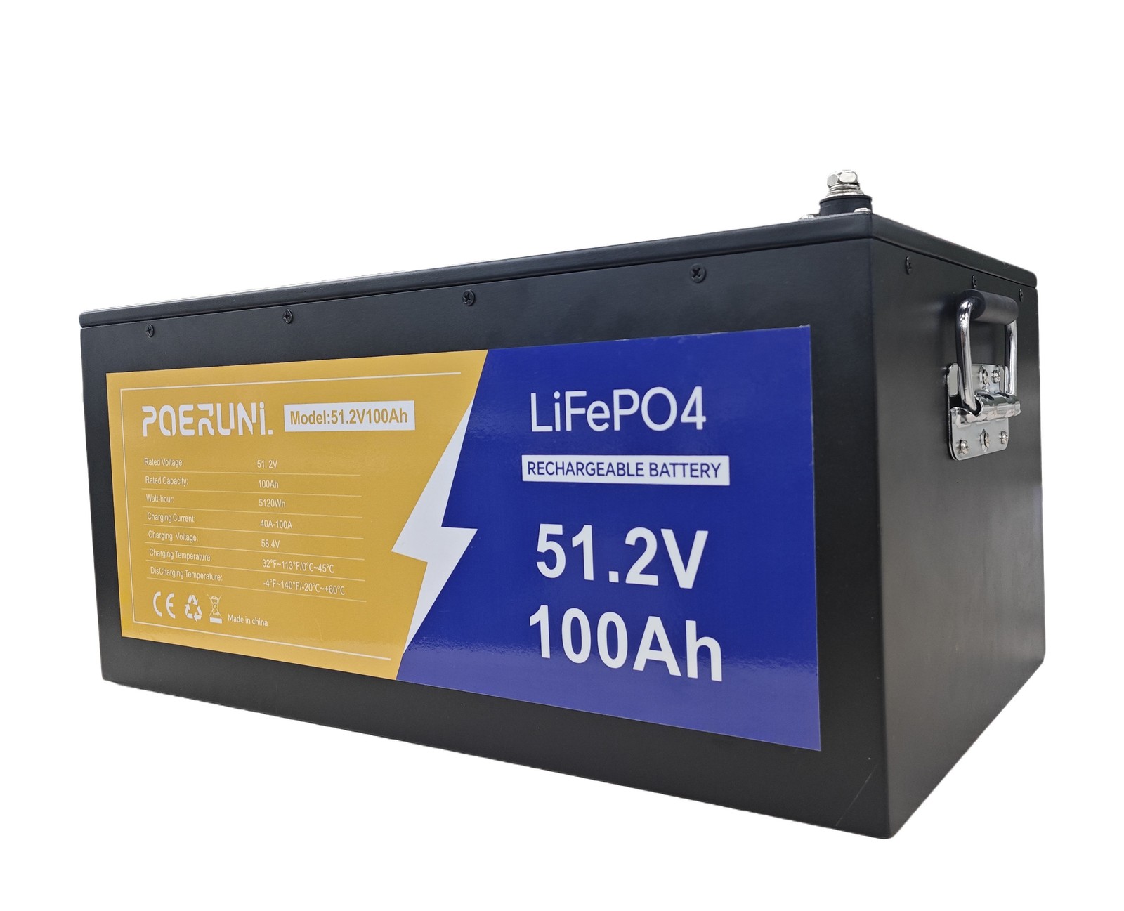 48V 100Ah LiFePO4 Lithium Battery Built-in BMS Deep Cycle For Golf Cart Marine