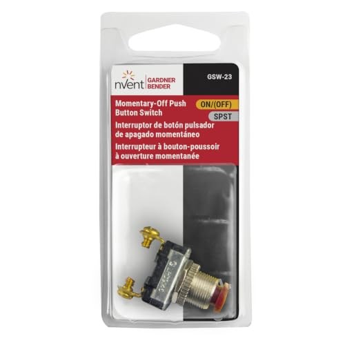 Gardner Bender GSW-23 Electrical Push-Button Switch, SPST, ON-Mom-OFF, 3