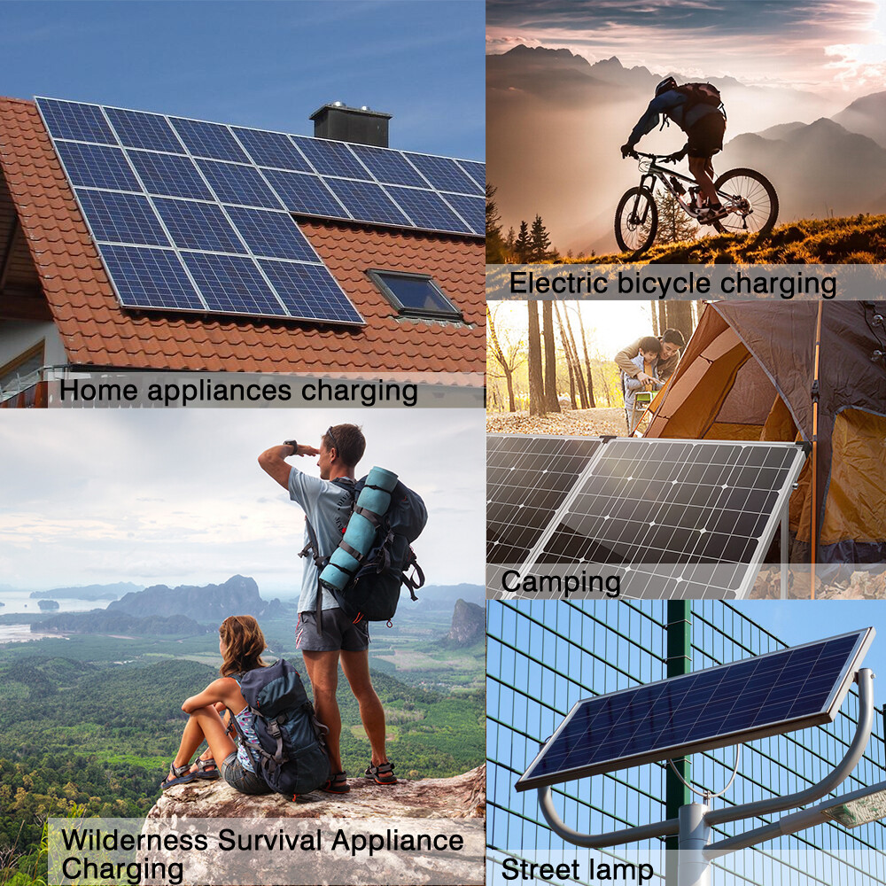 6000W Complete Solar Panel Kit Solar Power Generator 100A Home 110V Grid System
