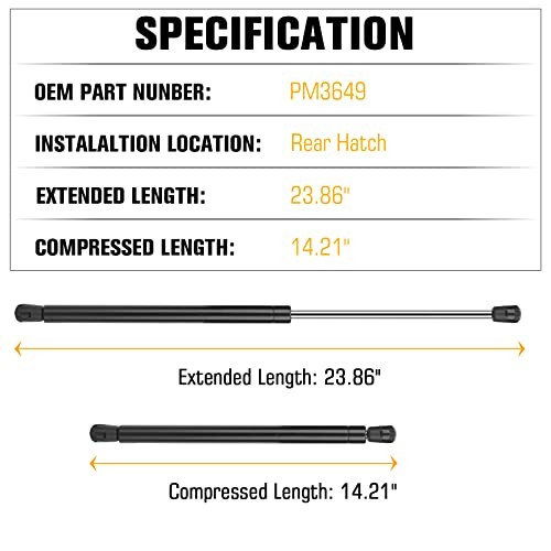 Rear Hatch Shocks for 2013-2019 Mitsubishi Outlander Sport RVR 2013-2015 ASX