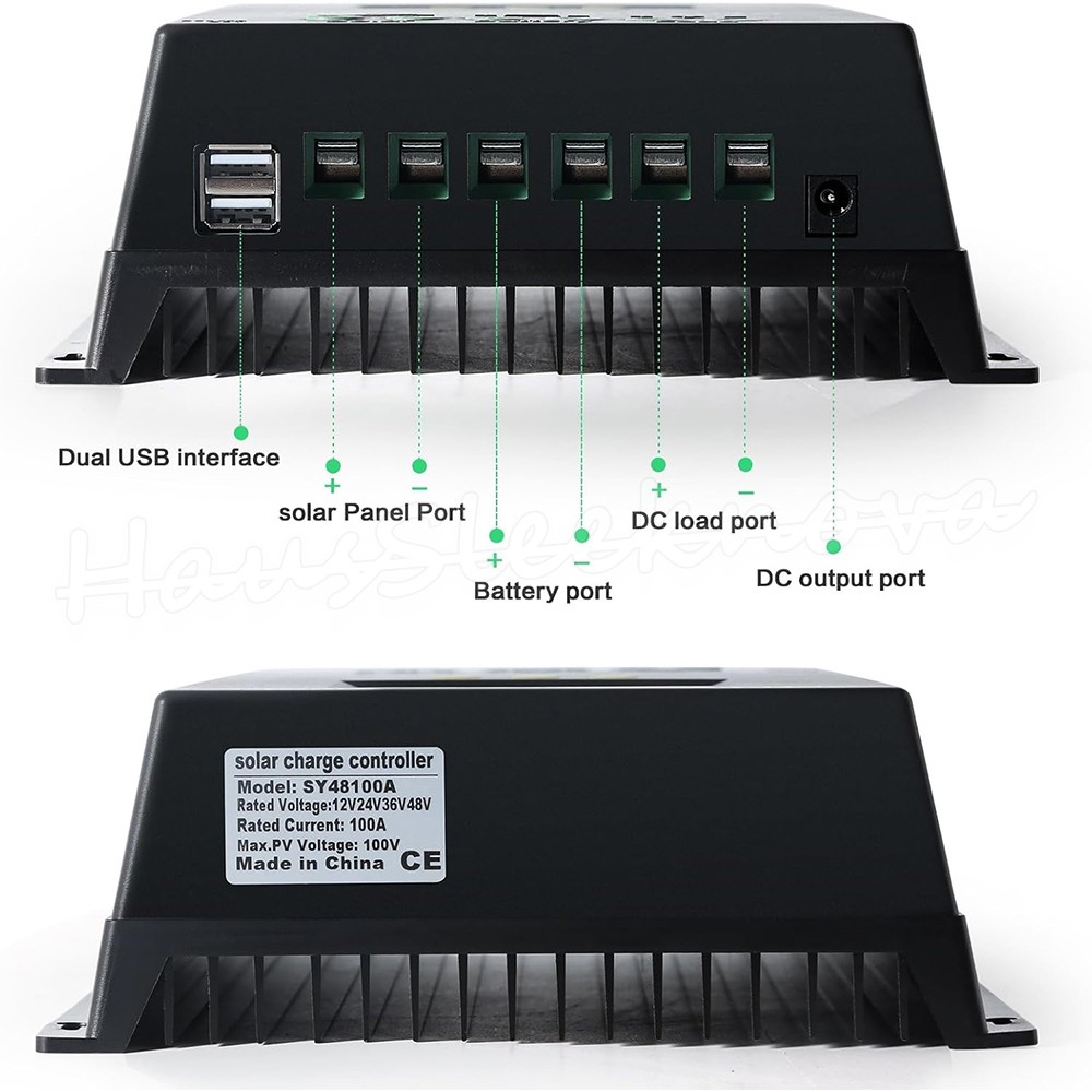 4000W 100A MPPT Solar Charge Controller 12V 24V 36V 48V Battery PV Regulator USB