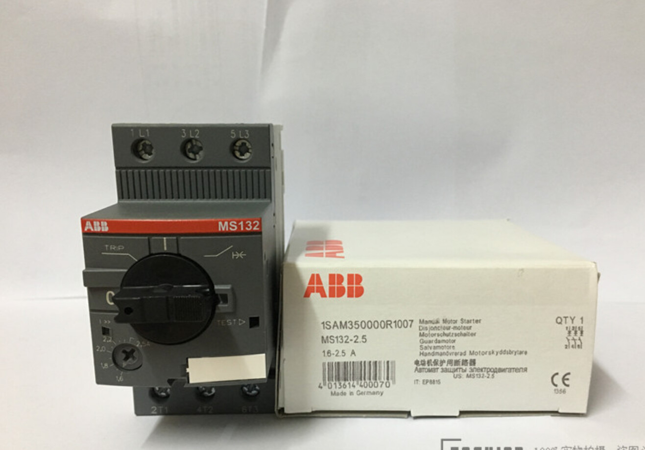 ABB MS132 Motor Starter Circuit Breakers MS132-0.16 MS132-0.25 0.40 0.63 1.0