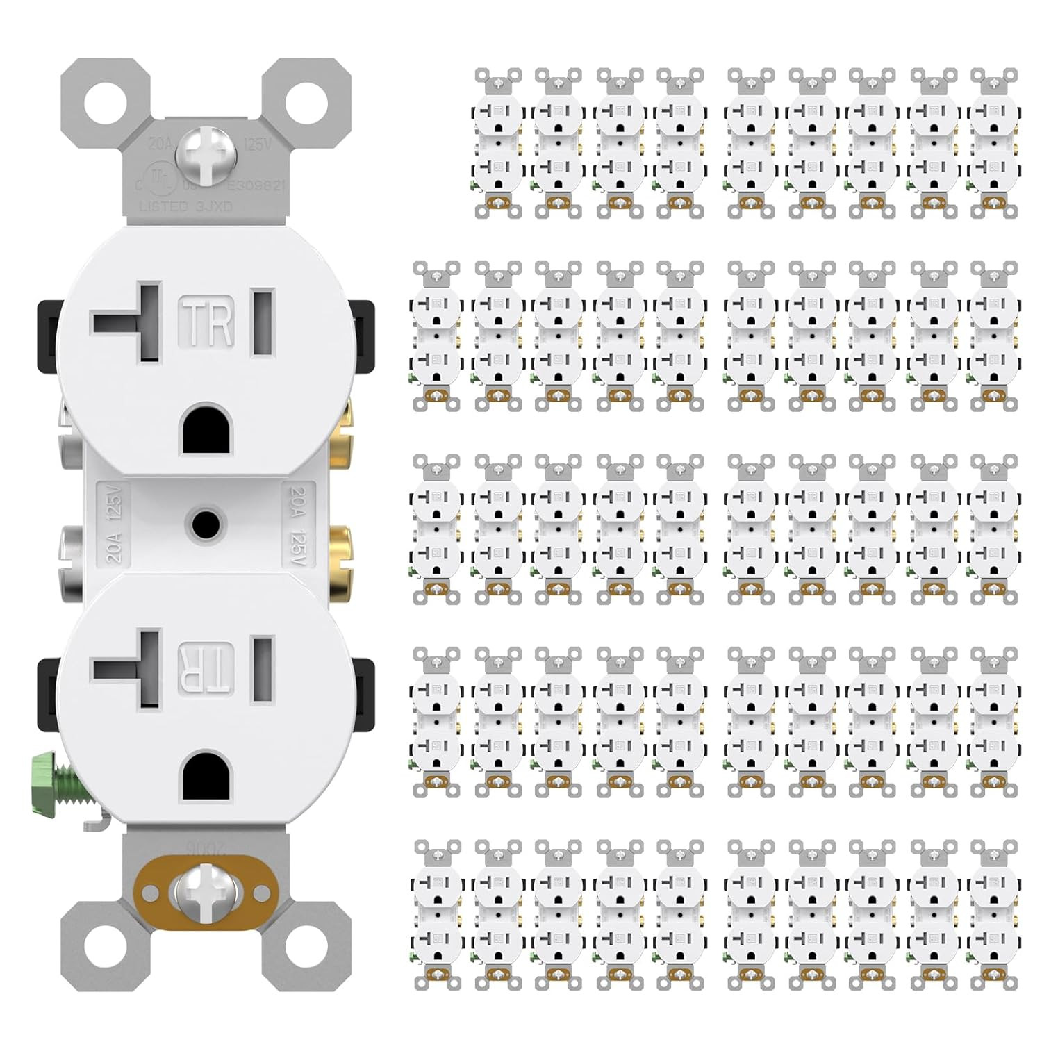 AIDA 20 Amp Outlet Duplex Electrical Receptacle Outlets,Power Outlet,Tamper Resi