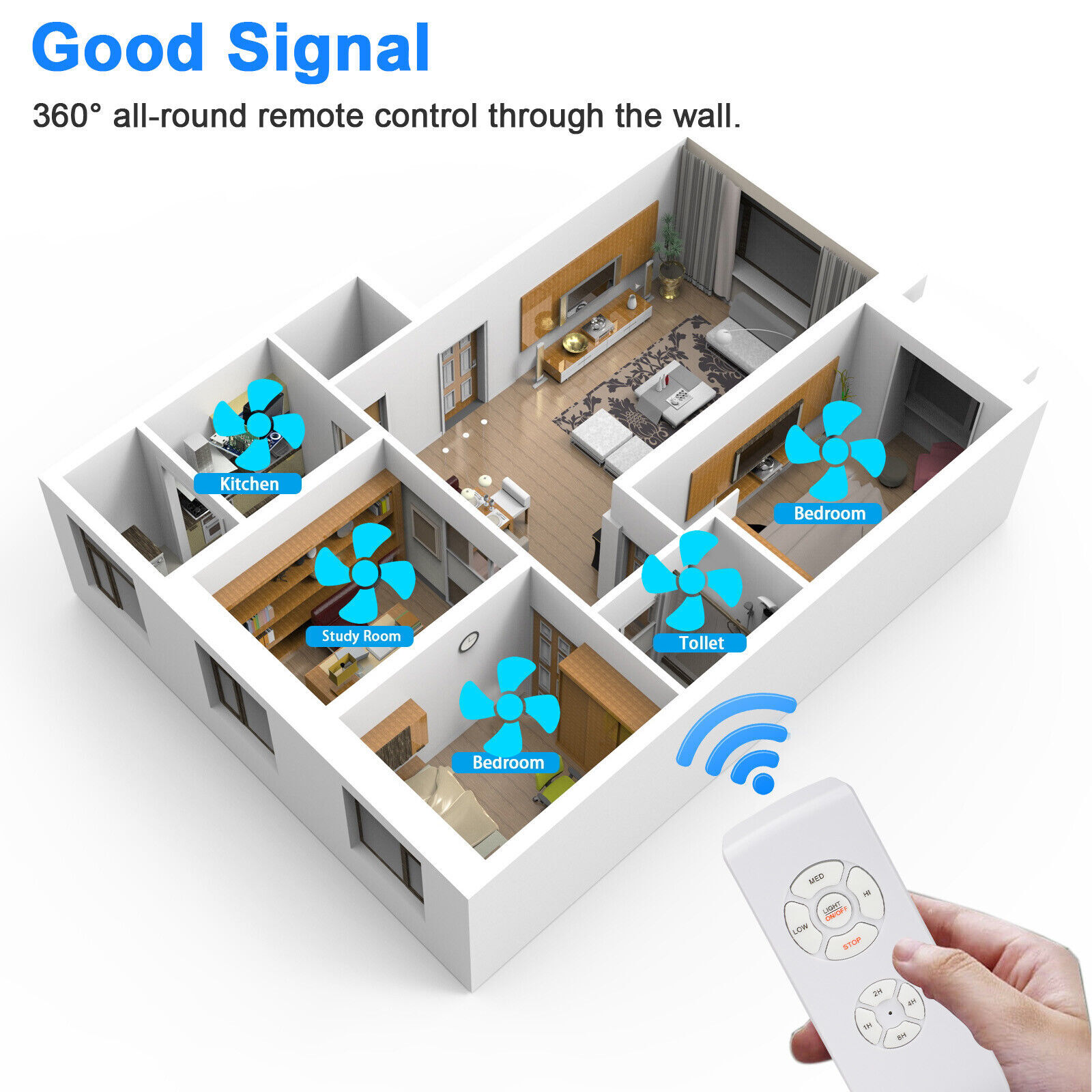 15M Universal Ceiling Fan Lamp Light Remote Control Receiver Kit Timing Wireless