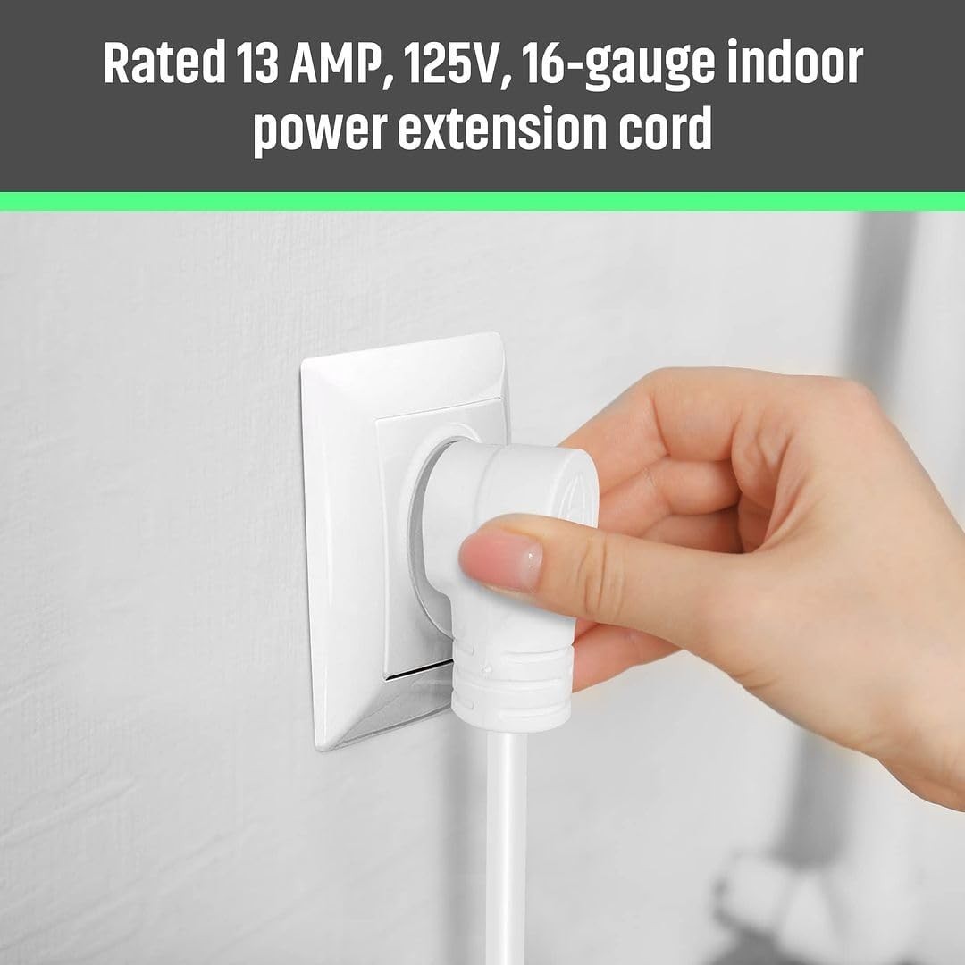 3 Outlet Extension Cord for Indoor 3 Prong 12 ft white 16AWG 125V 1625W NEW