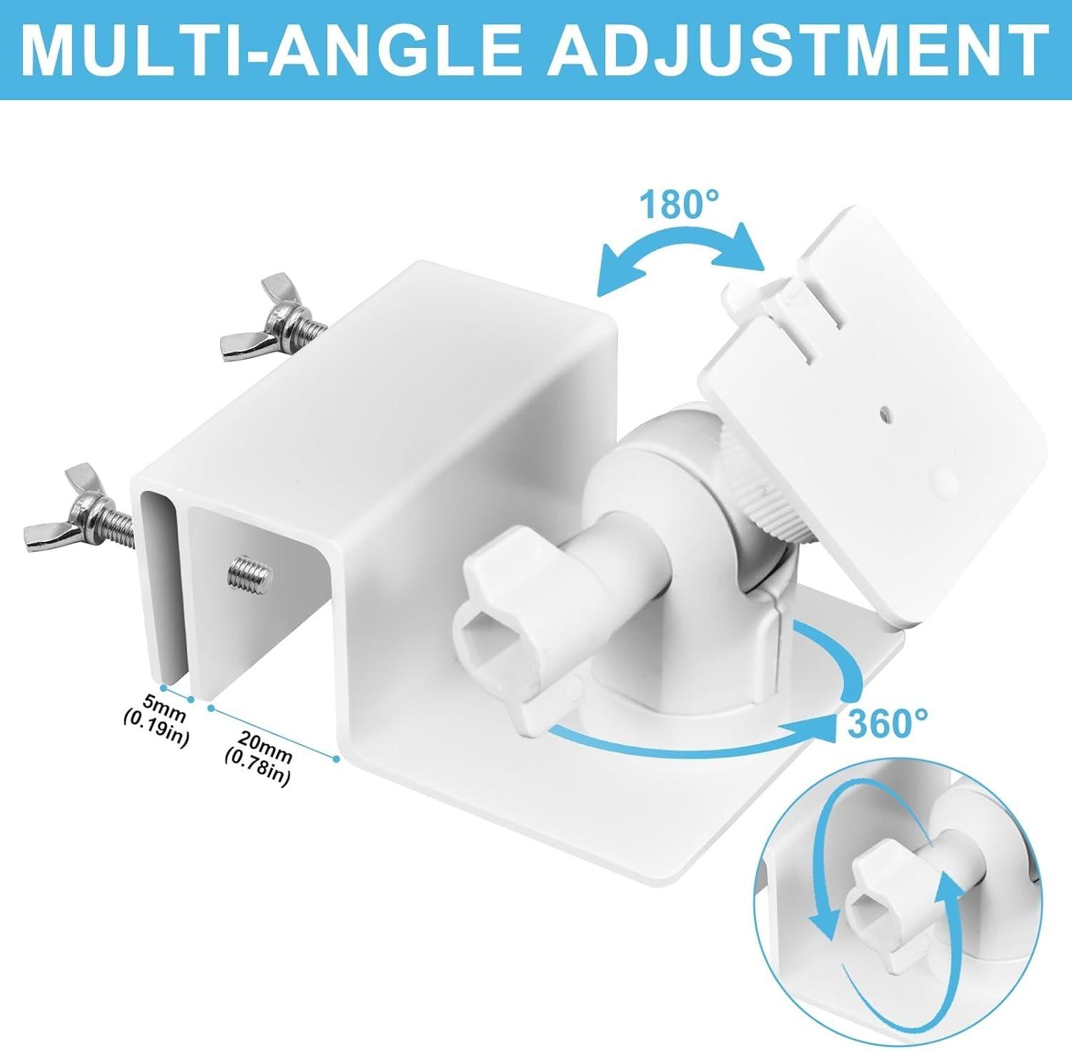 Adjustable Solar Panel Gutter Mount for Ring Weatherproof Aluminum Alloy Bracket