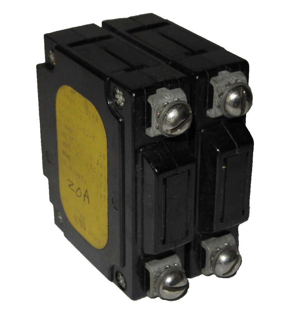 AIRPAX BREAKER IELH11-1-61-20.0-01-V 20A Hydraulic, Magnetic, 2 Pole, IEL Series