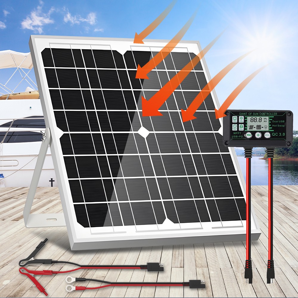 30W 16V Solar Panel For Portable Solar Trickle Charger and Maintainer Power Bank