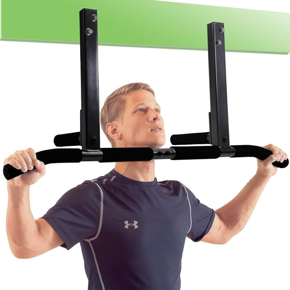 Joist Mount Pull Up Bar with Extra Hardware and Mounting Template for Easy