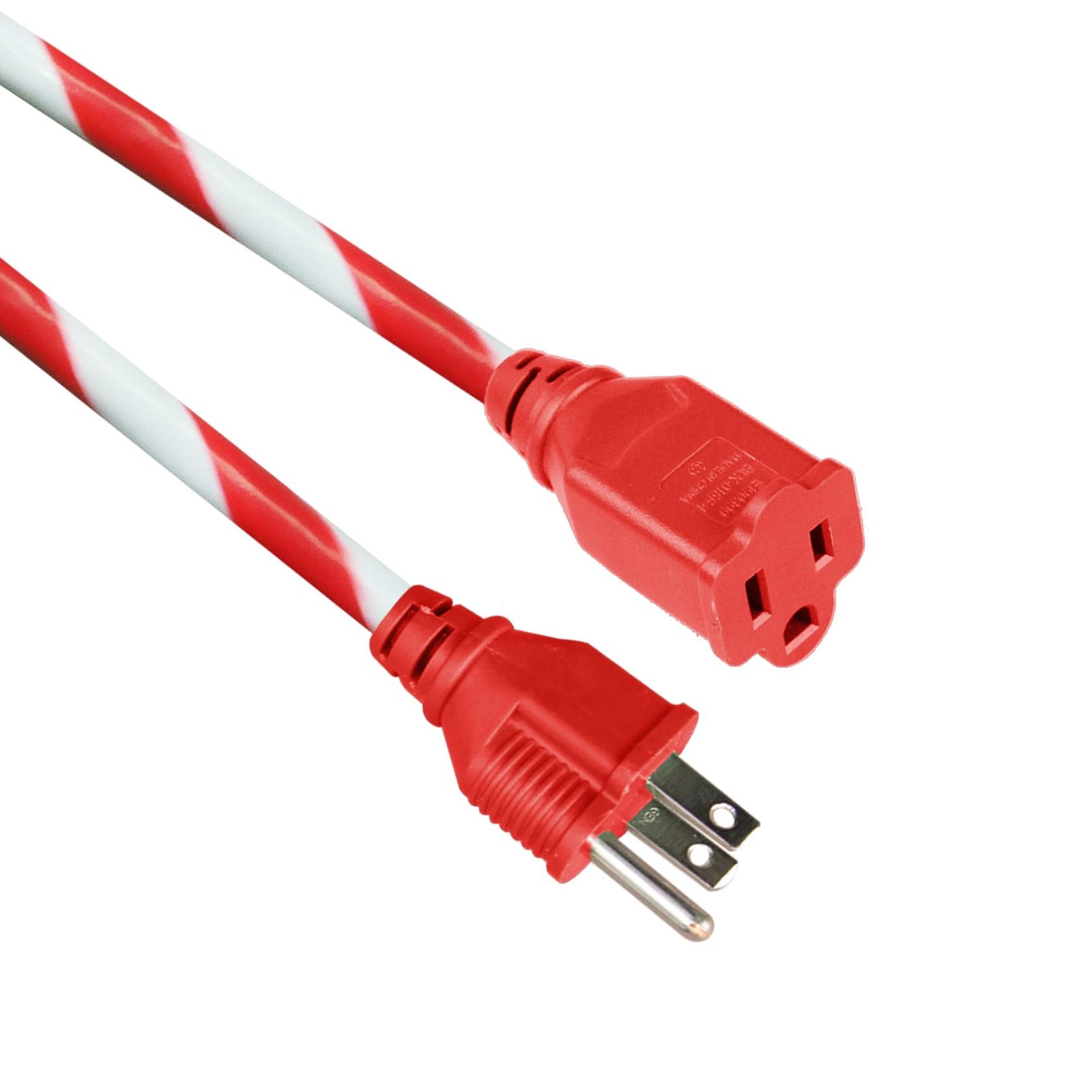 Hyper Tough 1-Outlet 25FT Candy Cane Extension Cord, Red/White