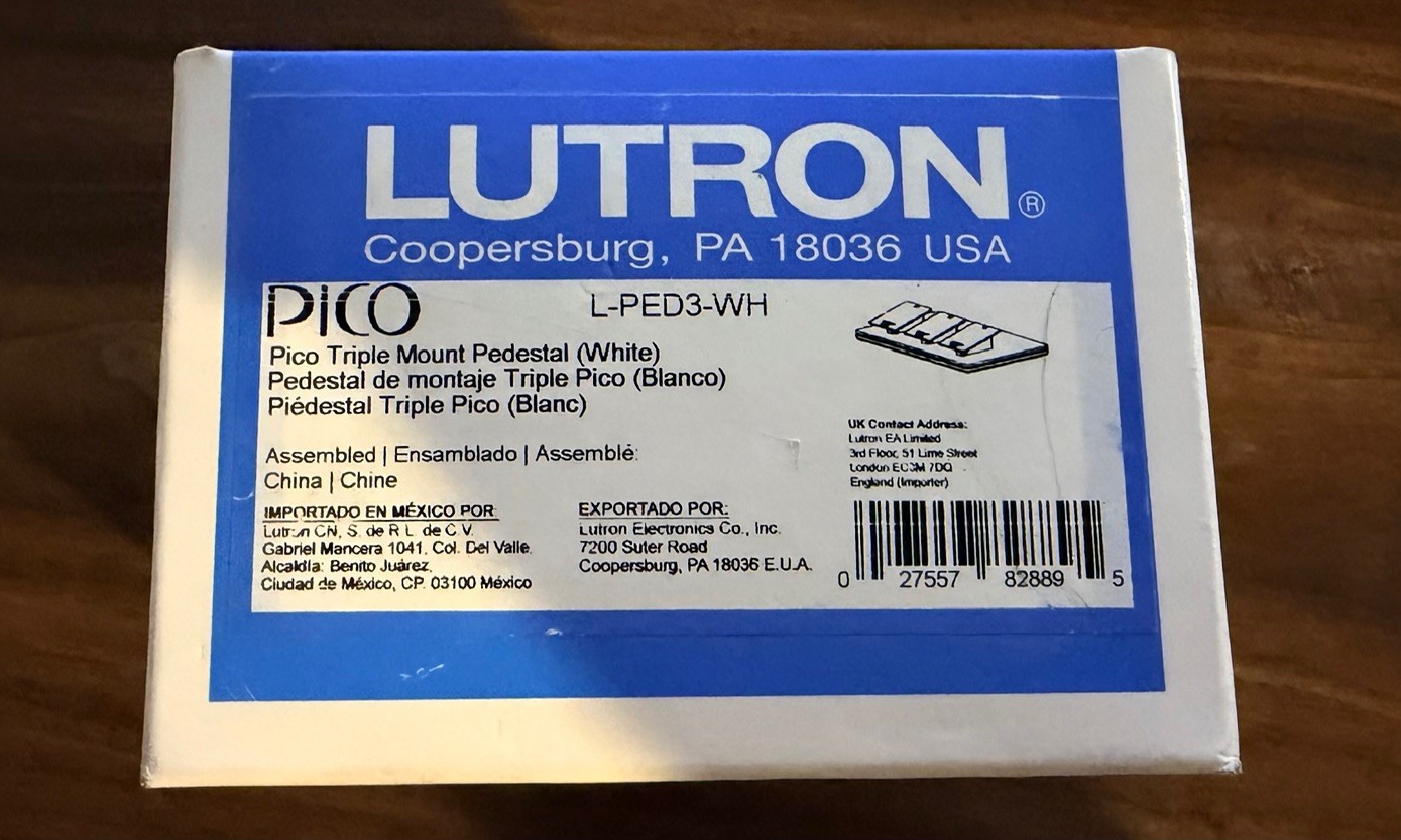 Lutron L-PED3-WH Pico Triple Mount Pedestal White *LOT OF 5*