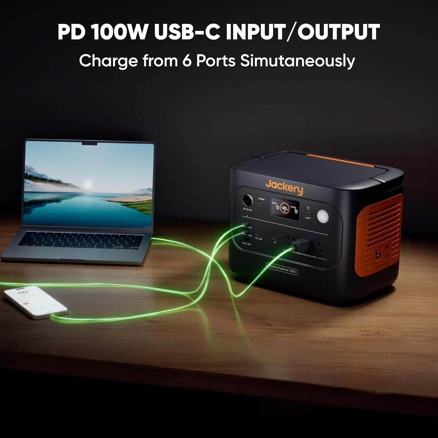 Jackery Explorer 1000 V2 Portable Power Station,1070Wh Lifepo4 Battery,1500W AC/