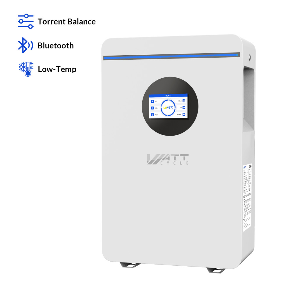 48V 100Ah Wall-Mounted Battery Active Balancing+ 48V Solar Inverter 120V/240V