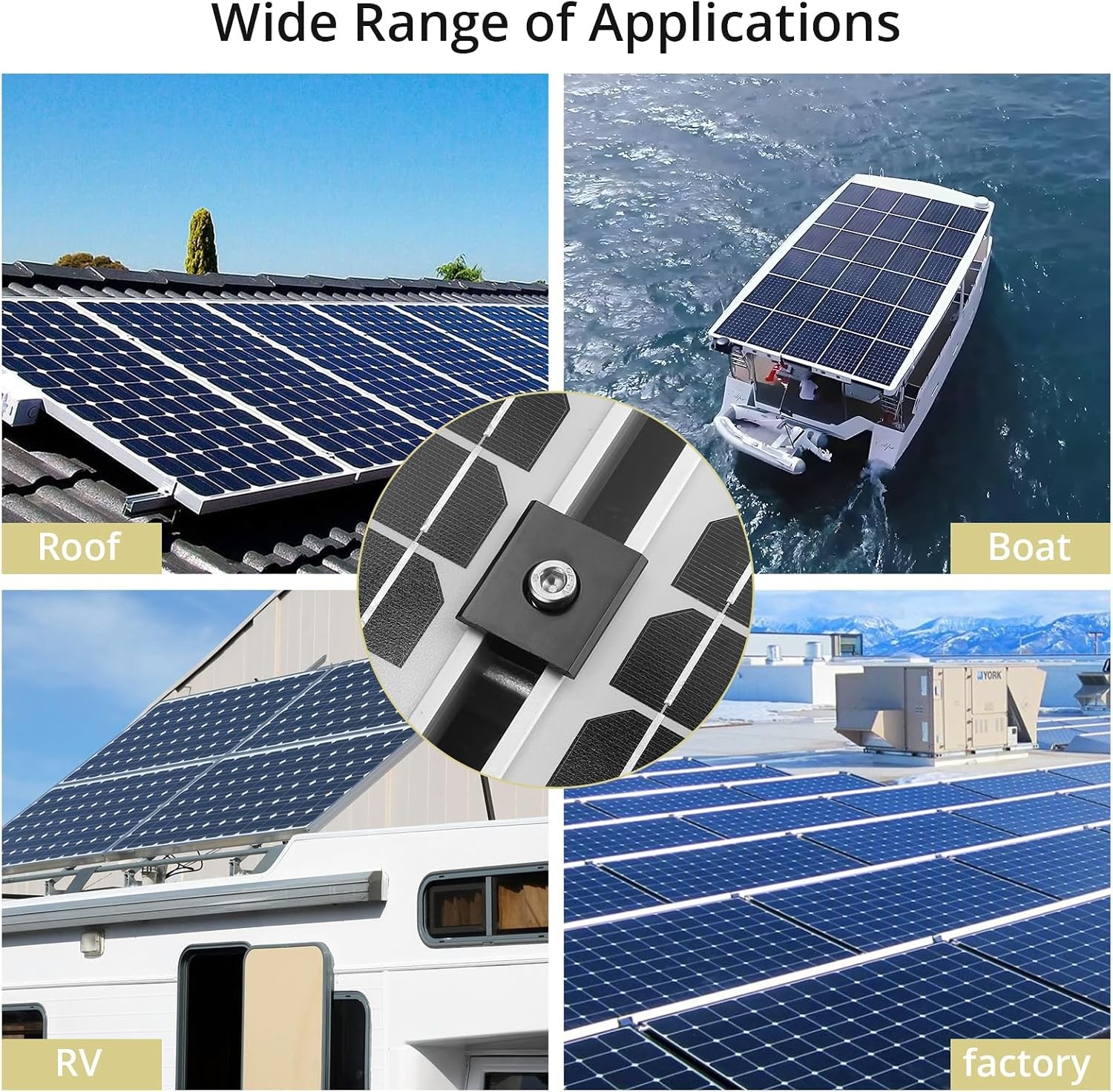 10Pcs Solar Panels Mid Clamps for Unistrut Aluminium Panel Brackets 30Mm/35Mm