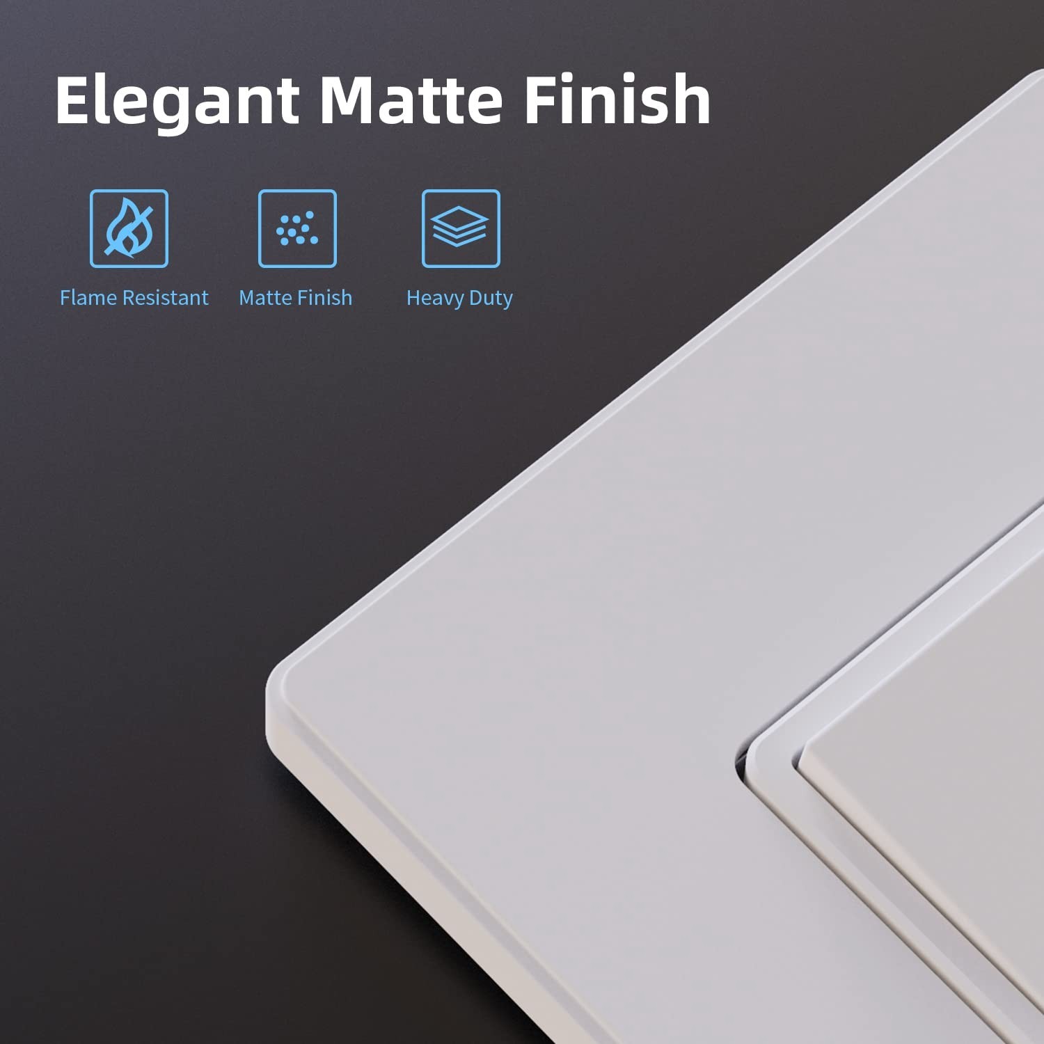 15 Amp Matte White Rocker Switch – Sturdy Design with Wall Plate, 10 Pack