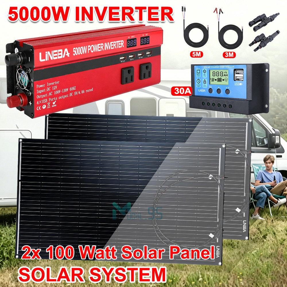 Solar Panel Kit with 5000W Inverter for Home Off Grid Home Car RV Camping System