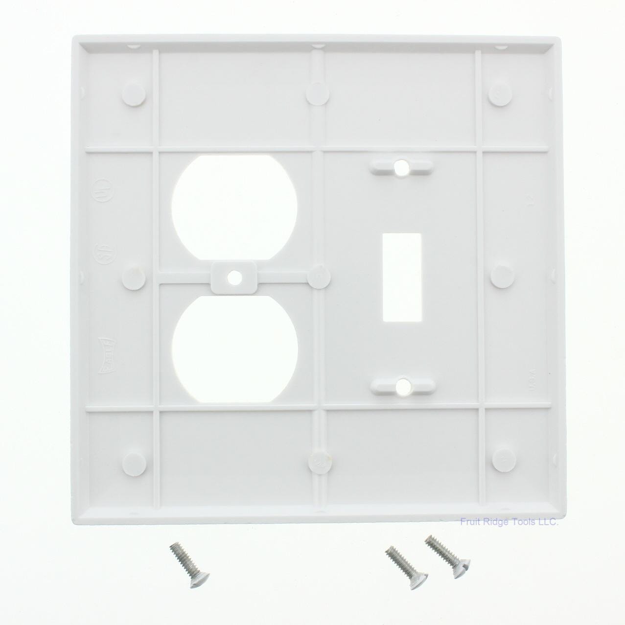 Eagle White JUMBO 2Gang Toggle Duplex Cover Oversized Thermoset Wallplate 2148W