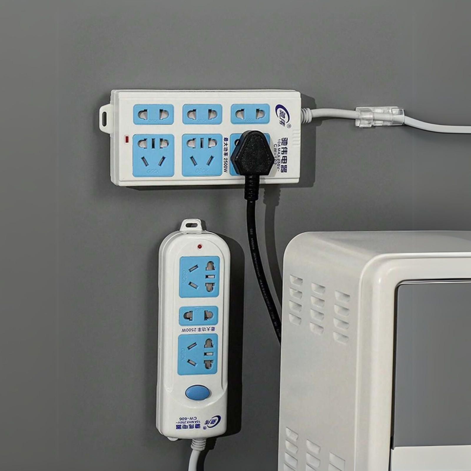 1 pc Power Strip Holder Self Adhesive Wall Mount No Drilling Required Punch Free