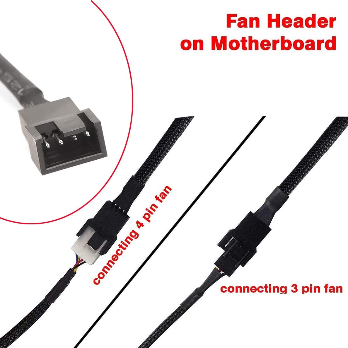 10pcs 4 Pin PWM Fan Extension Power Cable Connector Case Male to Female for C…