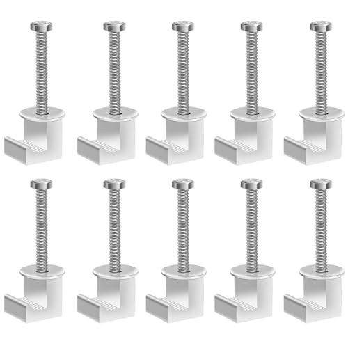 10 Pack No Drill Universal Truck Toolbox Mounting Kit,Aluminium Alloy Silver