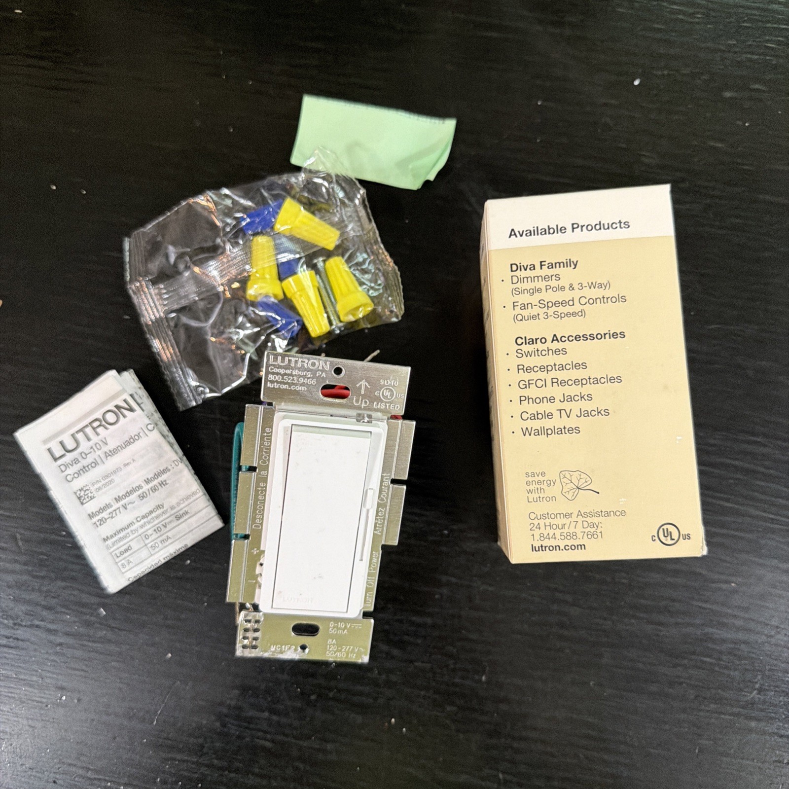 Lutron DVSTV-WH Diva 8A 3-Way Single Pole 0-10V Dimmer – White