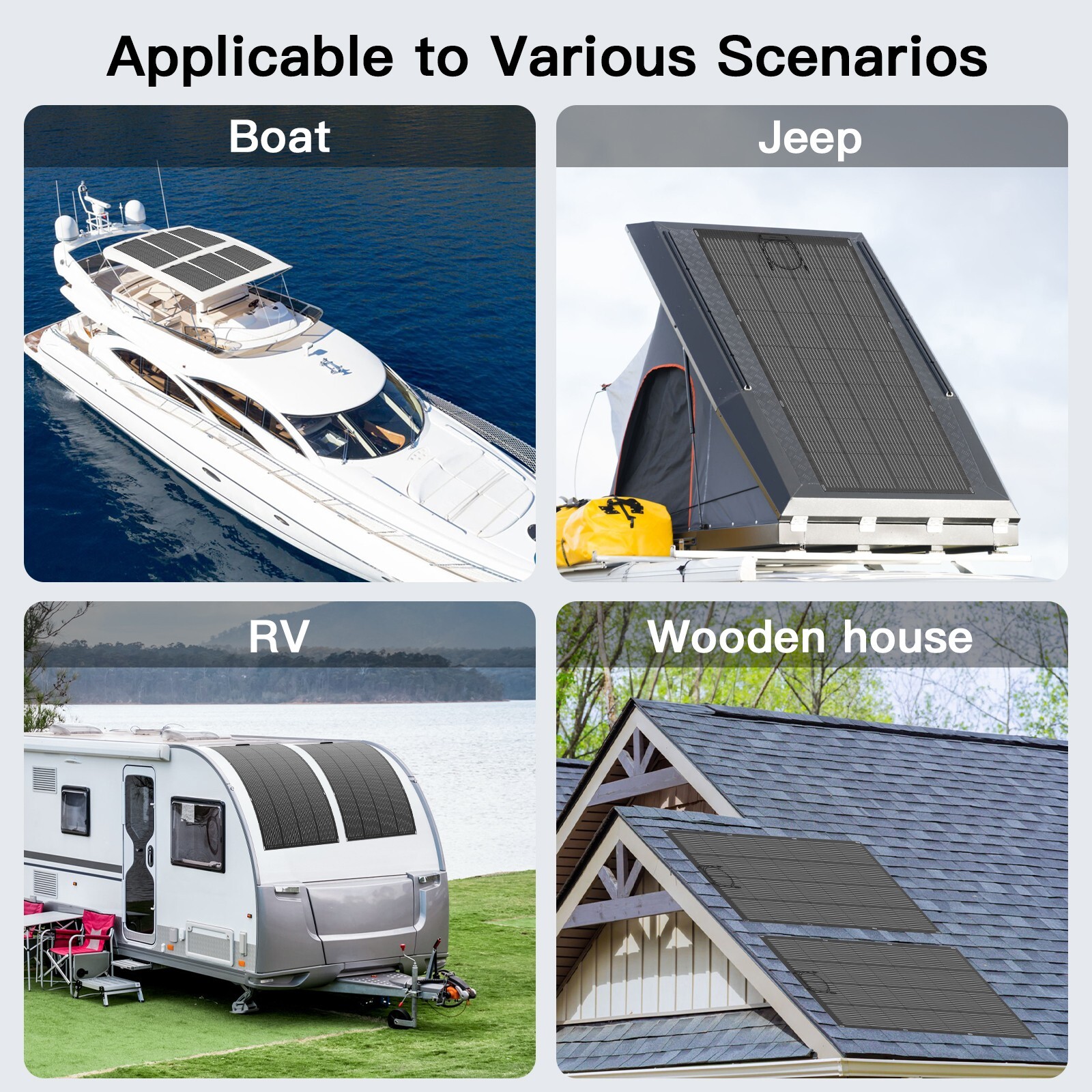 400W Flexible Solar Panel Portable Bendable 12 Volts Marine Camping Home Boat RV