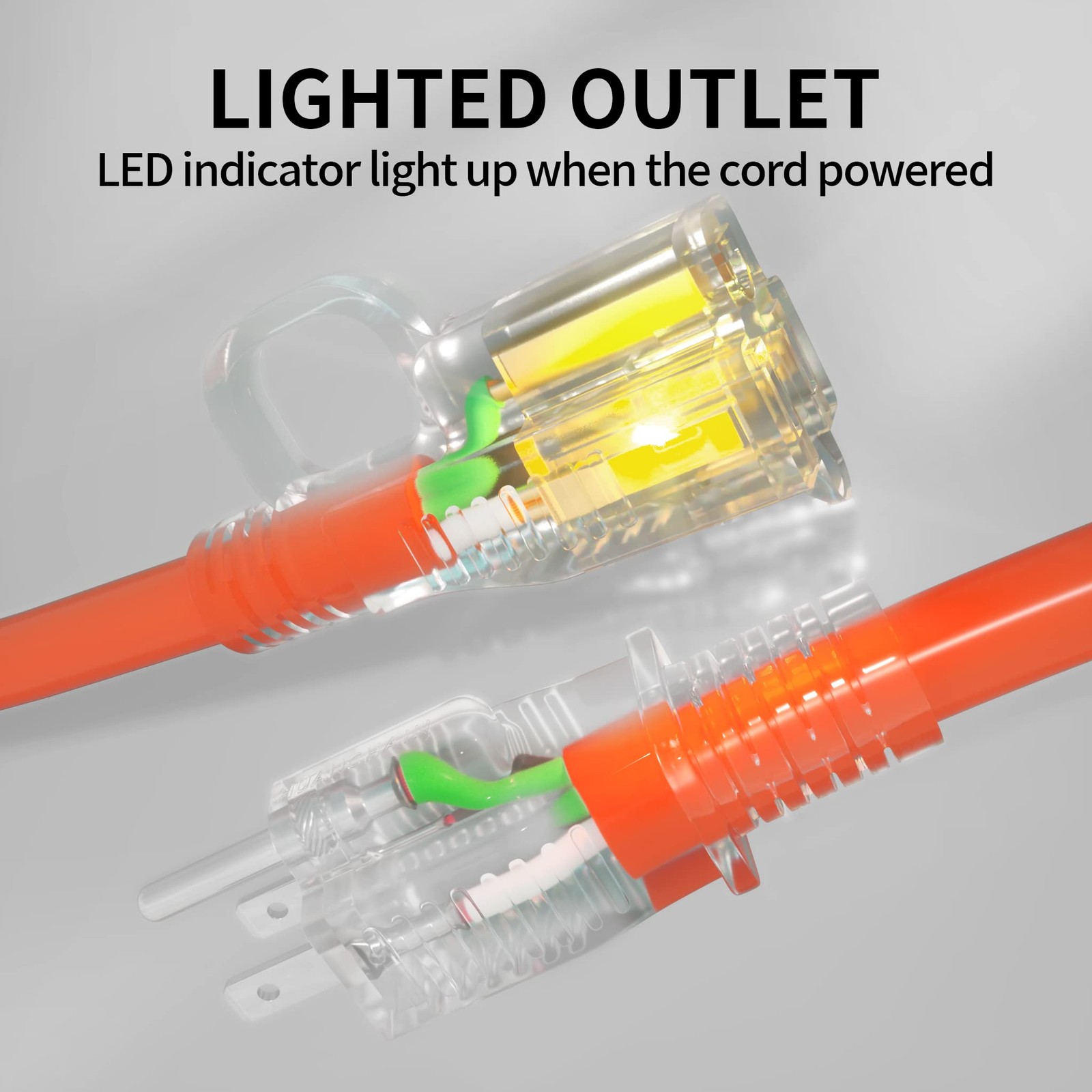 POWGRN 150 ft 12/3 Outdoor Extension Cord Waterproof Heavy Duty with Lighted …