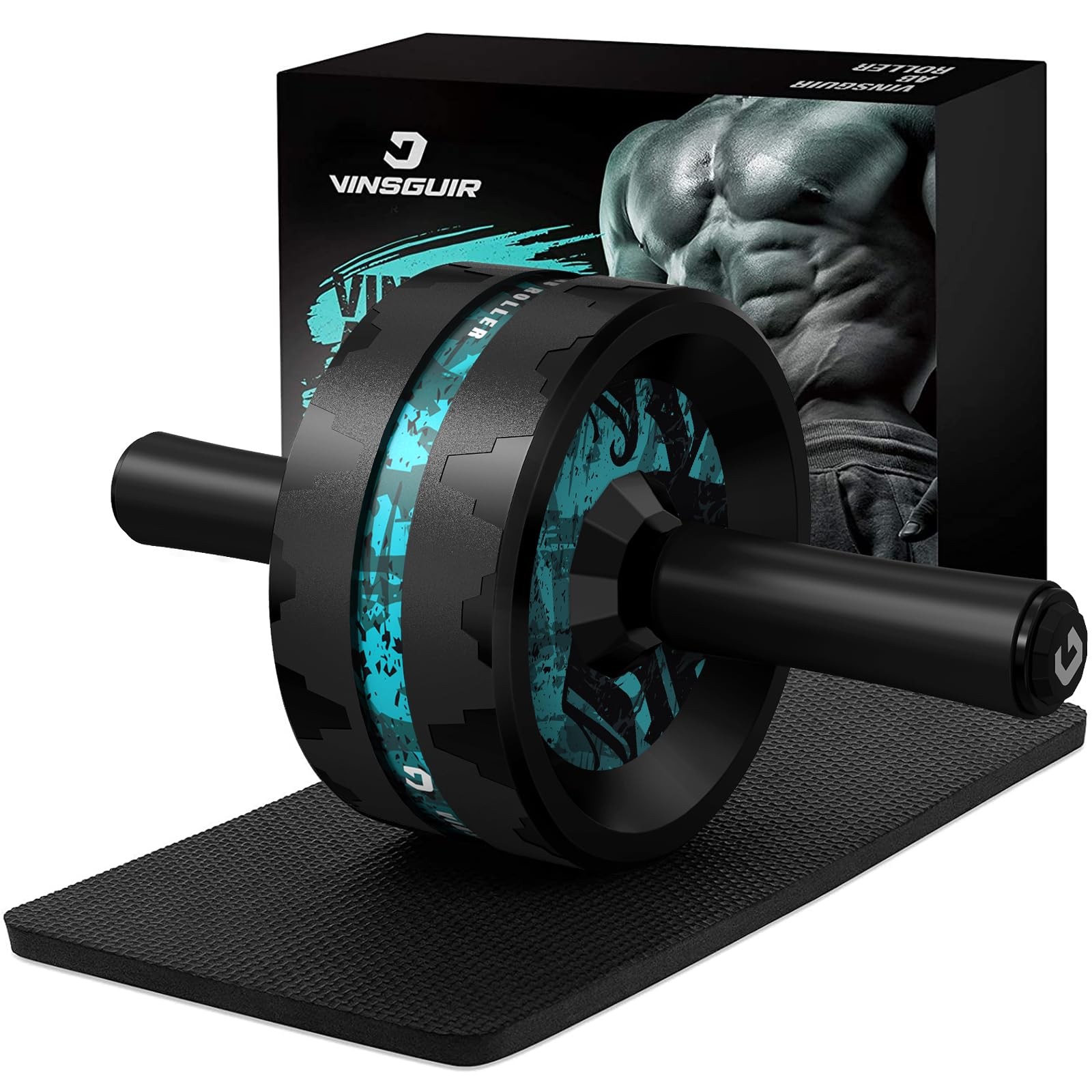 VINSGUIR Ab Roller Wheel, Abs & Core Workout Equipment for Home Gym with Knee Pa