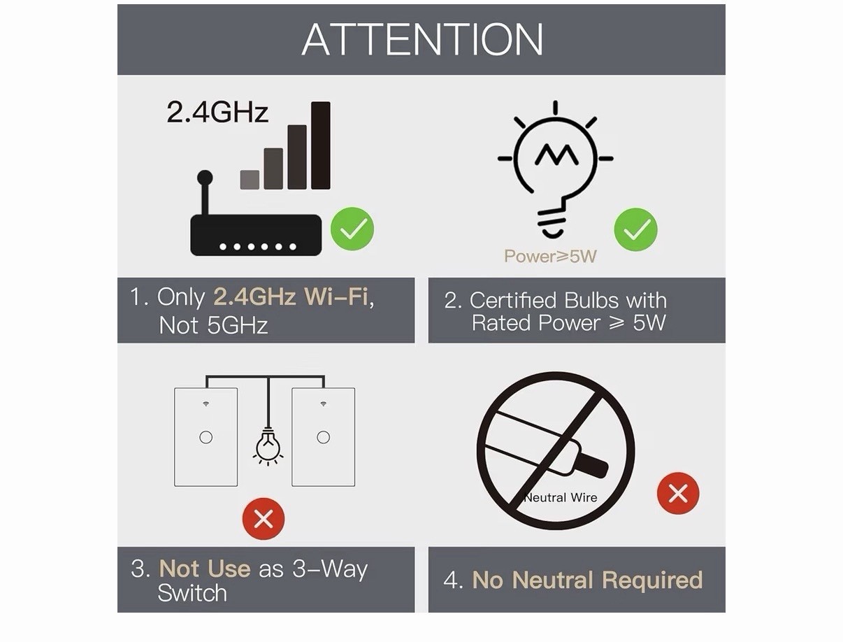 MOES Touch Wall Single Live Wire Smart Switch&