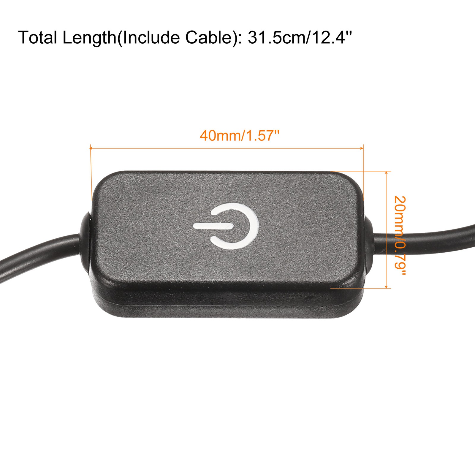 5V 3A USB Inline Tact Dimmer Switch LED Strip Lights Controller Black