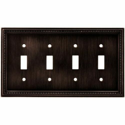 Brainerd 64404 Beaded Quad Toggle Switch Wall Plate Venetian Bronze
