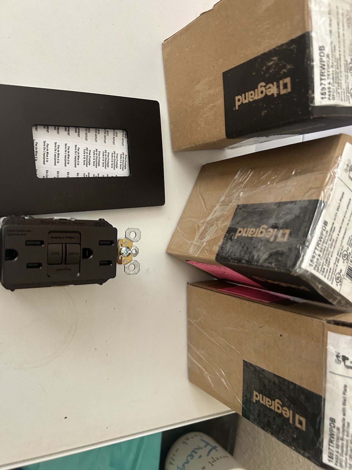 3-Legrand Radiant 1597-TRW 15A Self-Test GFCI Receptacle Outlet Tamper Resistant