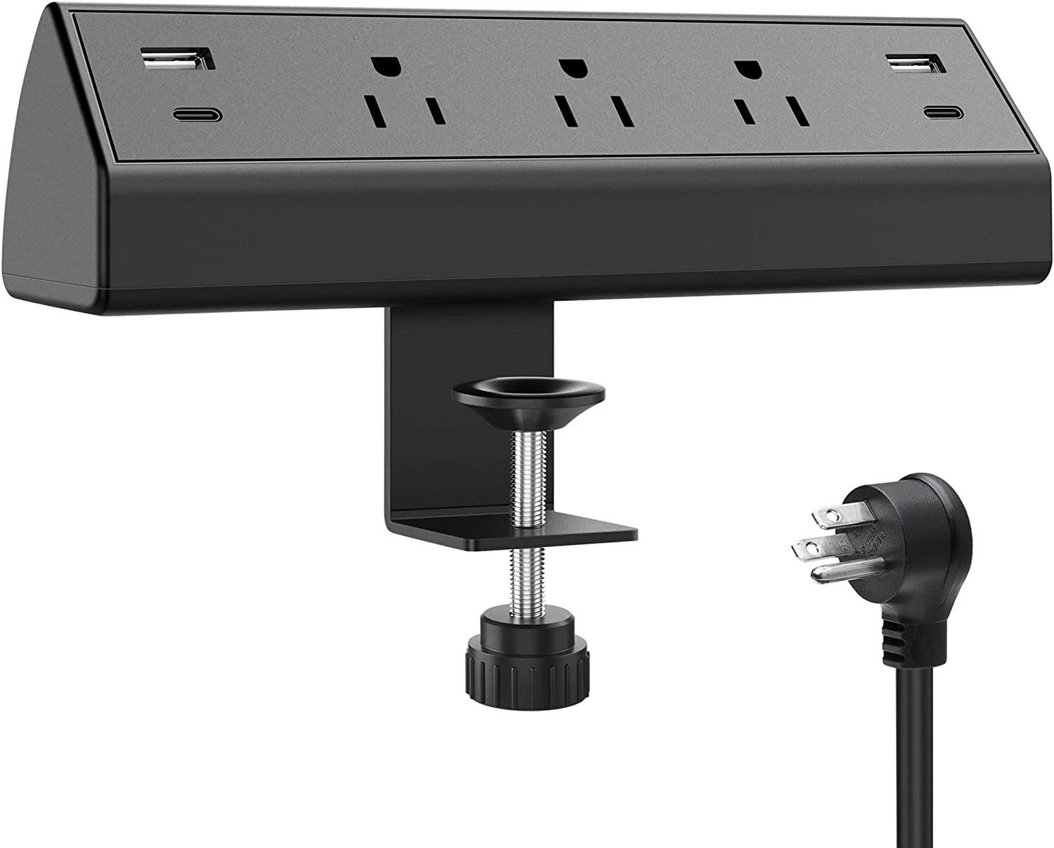 Desk Clamp Power Strip USB C,Desktop Mount Surge Protector,40W Fast Charging Sta