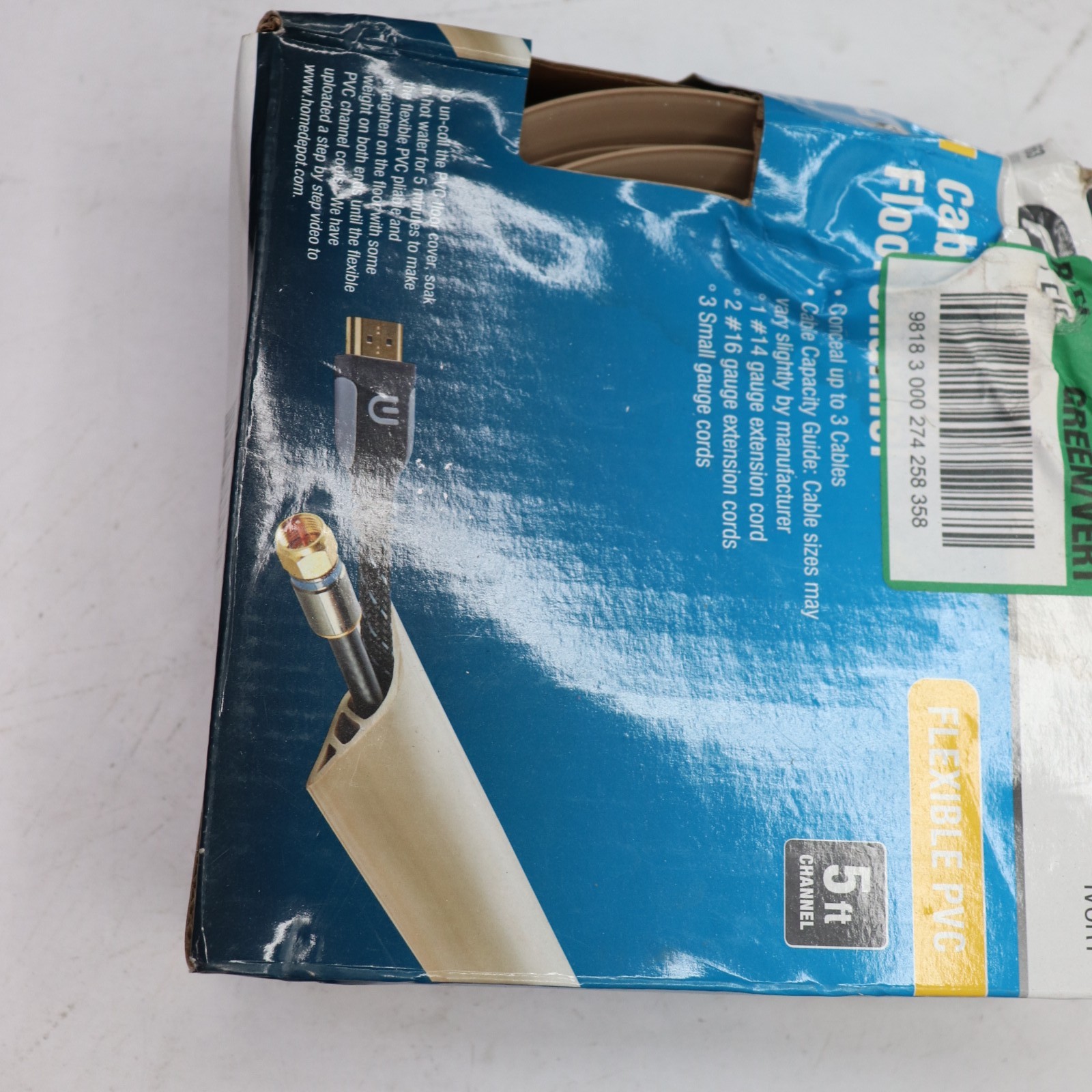 Commercial Electric 5 ft. PVC Floor Cord Protector in Ivory